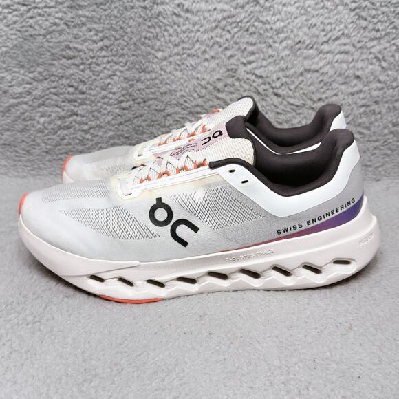 On Cloudsurfer Next Mens Size 9.5 Running Shoes White Flame Mesh - Picture 3 of 9